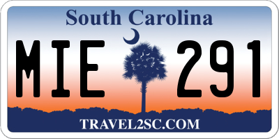 SC license plate MIE291