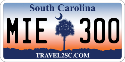 SC license plate MIE300