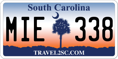 SC license plate MIE338