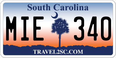 SC license plate MIE340