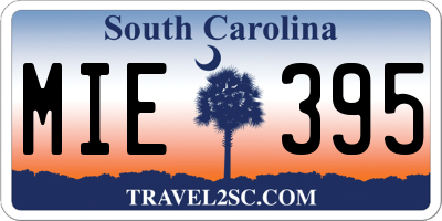 SC license plate MIE395