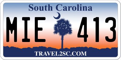 SC license plate MIE413