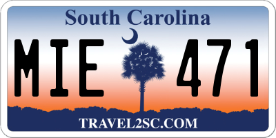 SC license plate MIE471