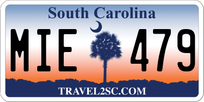 SC license plate MIE479
