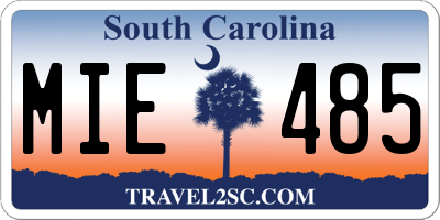 SC license plate MIE485