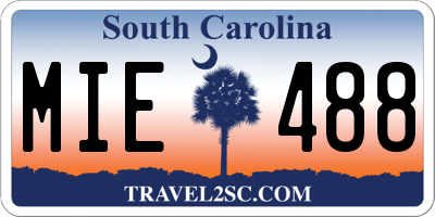 SC license plate MIE488