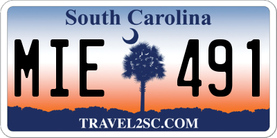 SC license plate MIE491