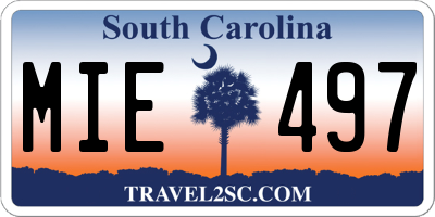 SC license plate MIE497