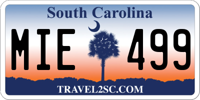 SC license plate MIE499