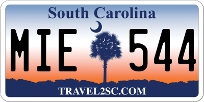 SC license plate MIE544