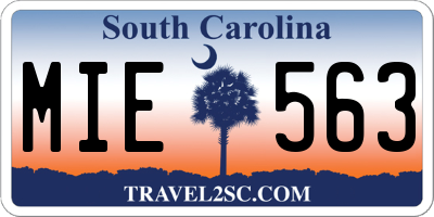 SC license plate MIE563