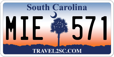 SC license plate MIE571
