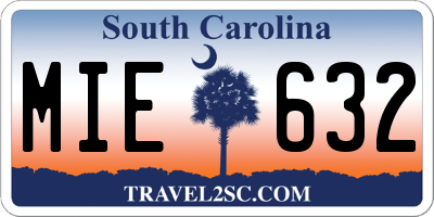 SC license plate MIE632