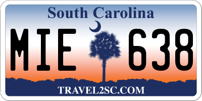 SC license plate MIE638