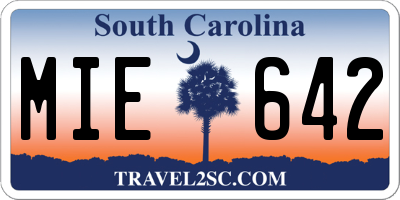 SC license plate MIE642