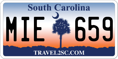 SC license plate MIE659