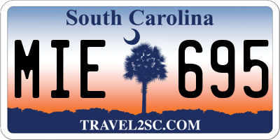 SC license plate MIE695