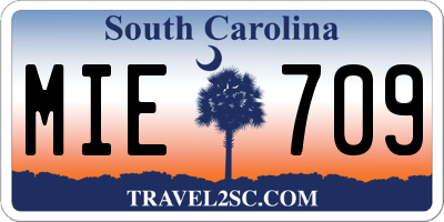 SC license plate MIE709