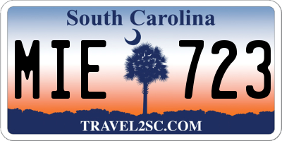 SC license plate MIE723