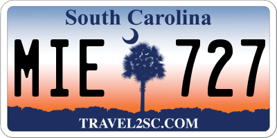 SC license plate MIE727