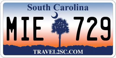 SC license plate MIE729