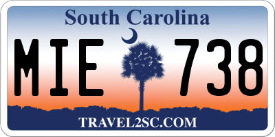 SC license plate MIE738