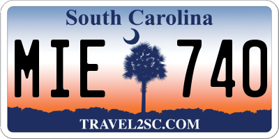SC license plate MIE740