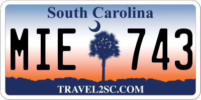 SC license plate MIE743