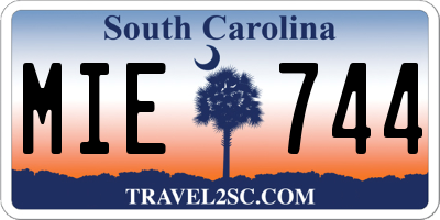 SC license plate MIE744