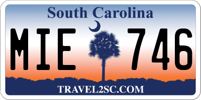 SC license plate MIE746