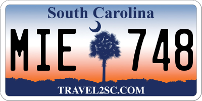 SC license plate MIE748