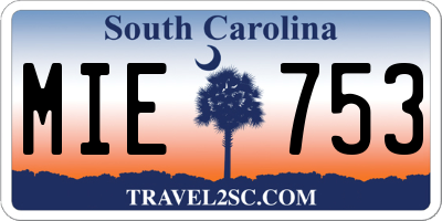 SC license plate MIE753