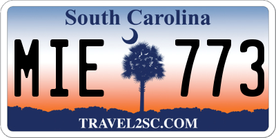 SC license plate MIE773