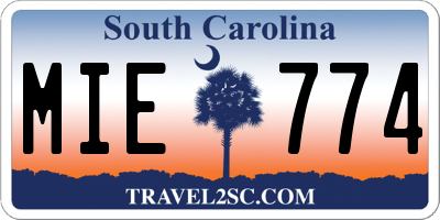 SC license plate MIE774