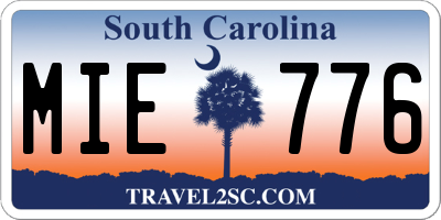 SC license plate MIE776