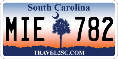 SC license plate MIE782