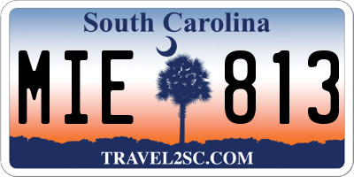 SC license plate MIE813