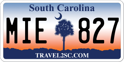 SC license plate MIE827
