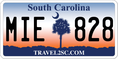 SC license plate MIE828