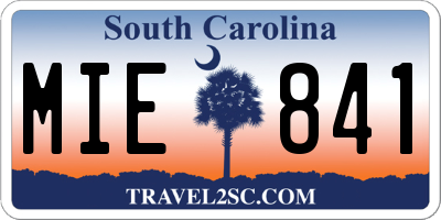 SC license plate MIE841