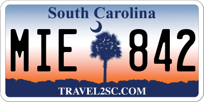 SC license plate MIE842
