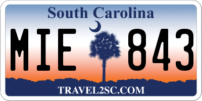SC license plate MIE843