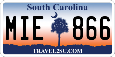 SC license plate MIE866