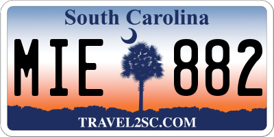 SC license plate MIE882