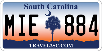 SC license plate MIE884