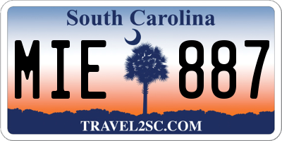 SC license plate MIE887