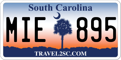 SC license plate MIE895