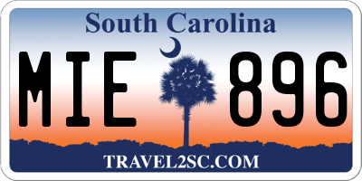 SC license plate MIE896