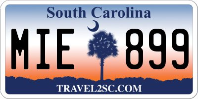 SC license plate MIE899