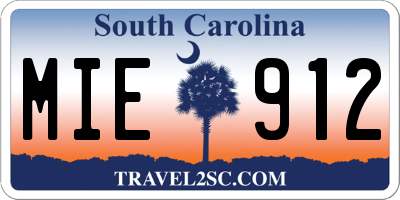 SC license plate MIE912